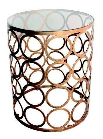 CIRCLES SIDE TABLE - Antique Gold-abc