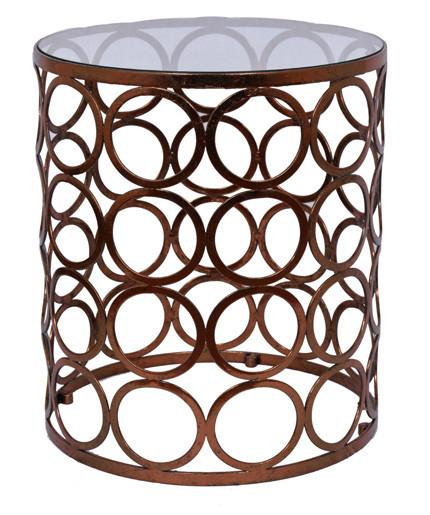 CIRCLES SIDE TABLE - Copper Leaf-abc