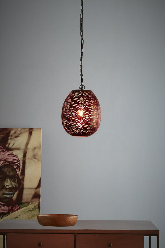 Sigma Small - Bronze - Perforated Pod Pendant Light-abc