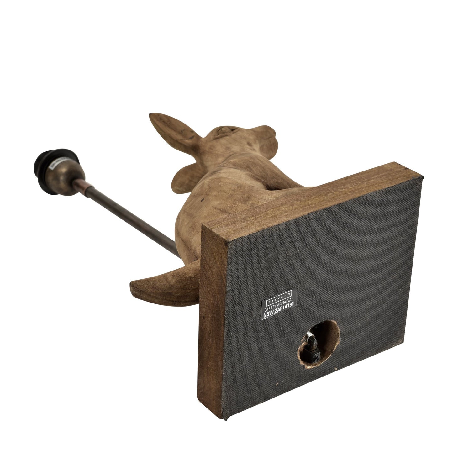 Simon - Dark Natural - Small Wooden Rabbit Table Lamp-abc