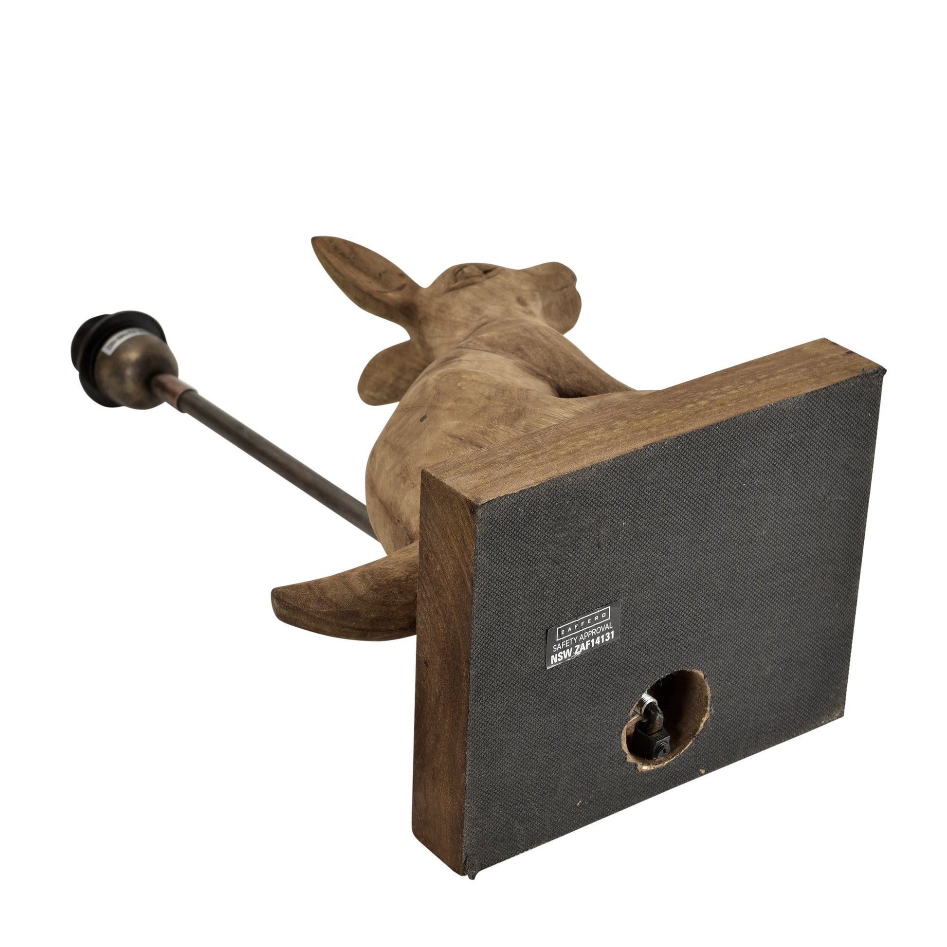 Simon - Dark Natural - Small Wooden Rabbit Table Lamp-abc