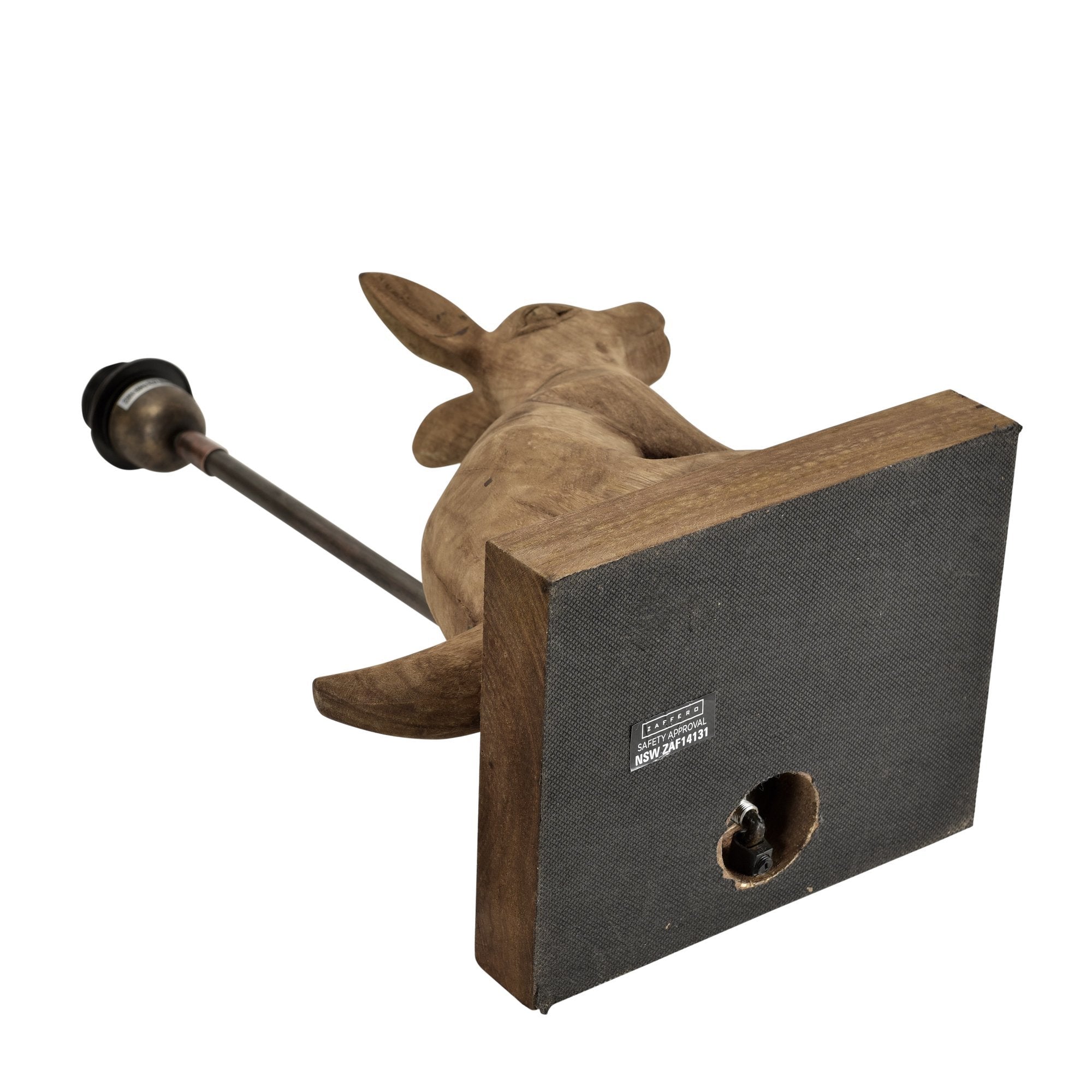 Simon - Dark Natural - Small Wooden Rabbit Table Lamp-abc