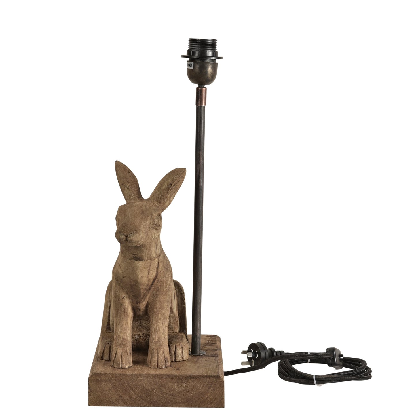 Simon - Dark Natural - Small Wooden Rabbit Table Lamp-abc