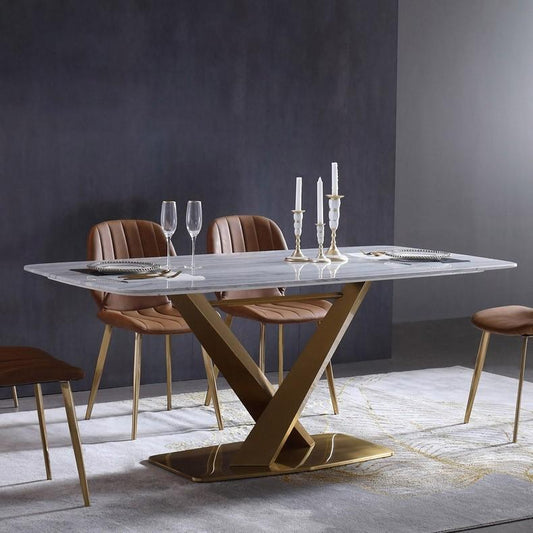 Voltaire Dining Table - Gold Base-abc