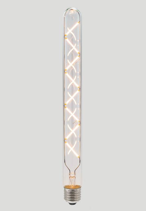 T30 Criss Cross LED Filament - Clear Glass - 6W E27 2200k-abc