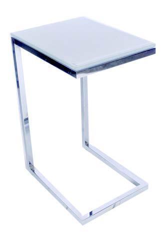 TOM Side Table - White Glass-abc