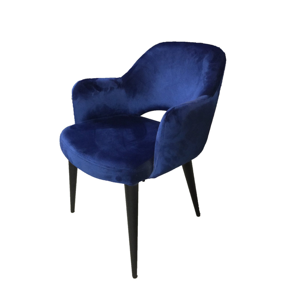 Terrazo Dining Chair Navy Velvet (Set of Two)-abc