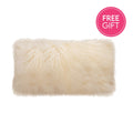 Tibetan Fur Lumbar Cushion - Natural-abc