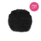 Tibetan Fur Round Cushion - Black-abc