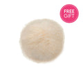 Tibetan Fur Round Cushion - Natural-abc