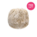 Tibetan Fur Round Cushion - Snowflake-abc