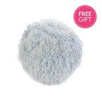Tibetan Fur Round Cushion - Ice Blue Snowflake-abc