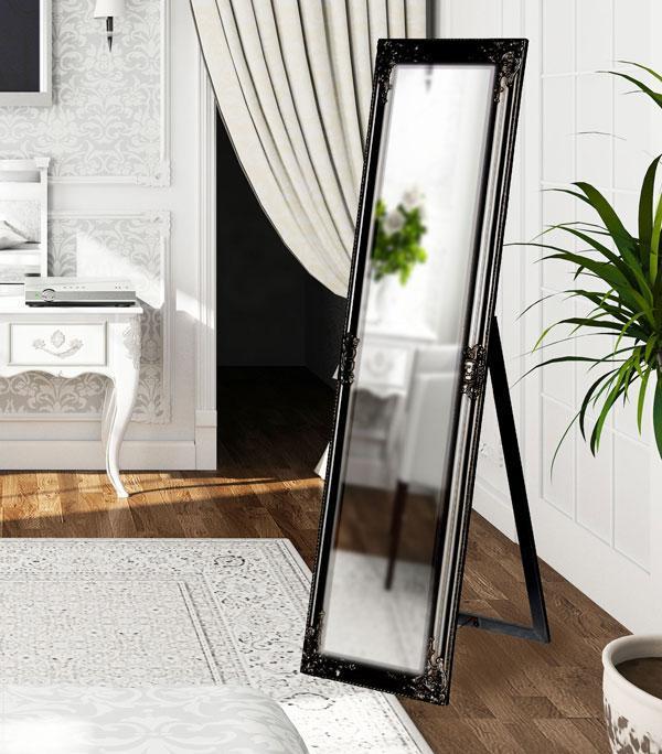 Tuscany Ornate Mirror Stand Black-abc