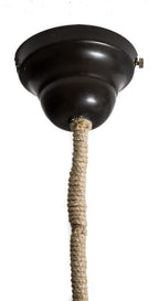 Black Iron Pendant Light with Wood Finial-abc