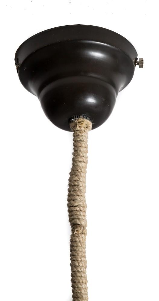 Black Iron Pendant Light with Wood Finial-abc