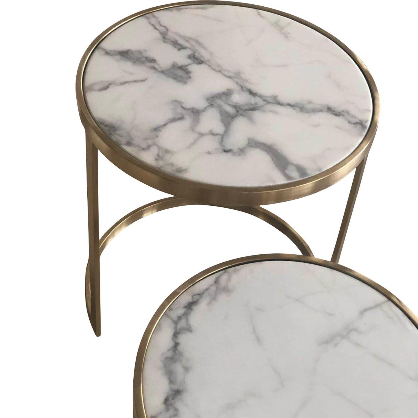 Splendour Side Table Set White Marble-abc