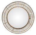 Pluto Iron Frame Rattan Round Mirror-abc