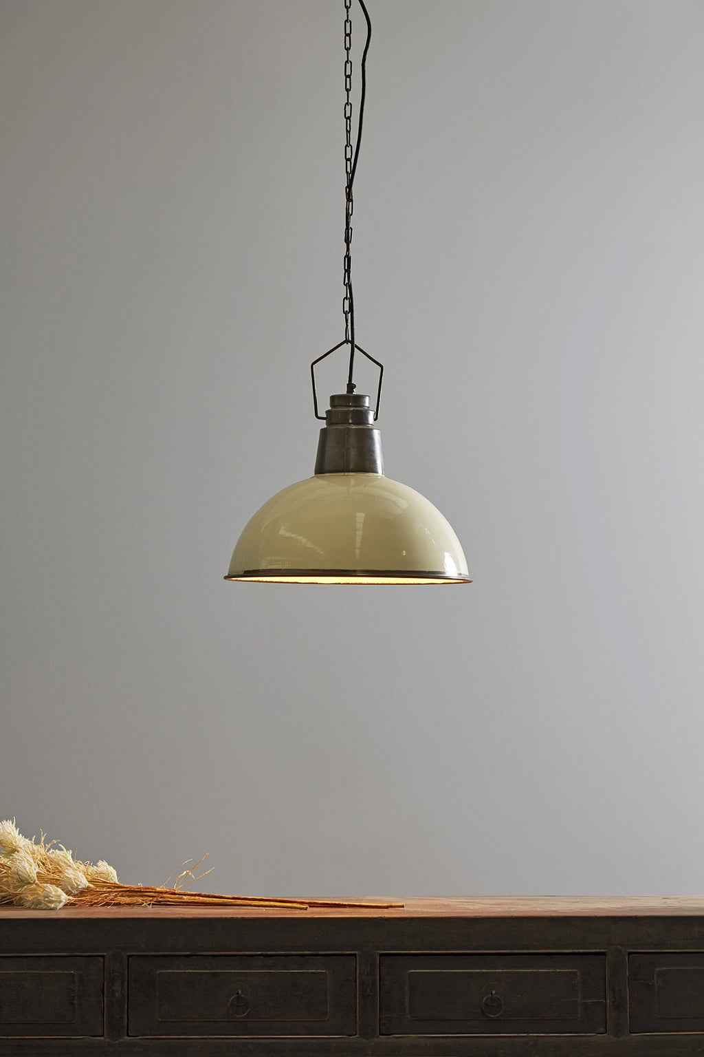 Napier - Old White - Iron Dome Pendant Light-abc
