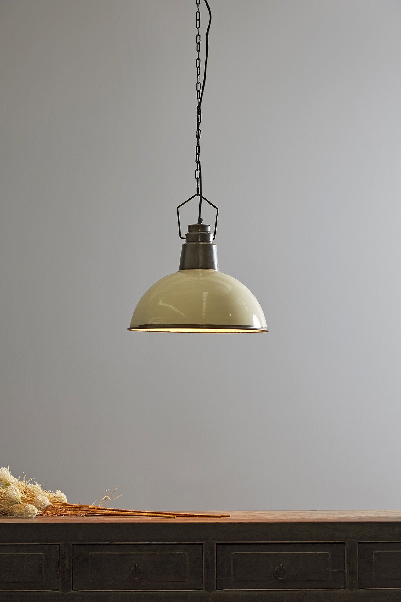 Napier - Old White - Iron Dome Pendant Light-abc