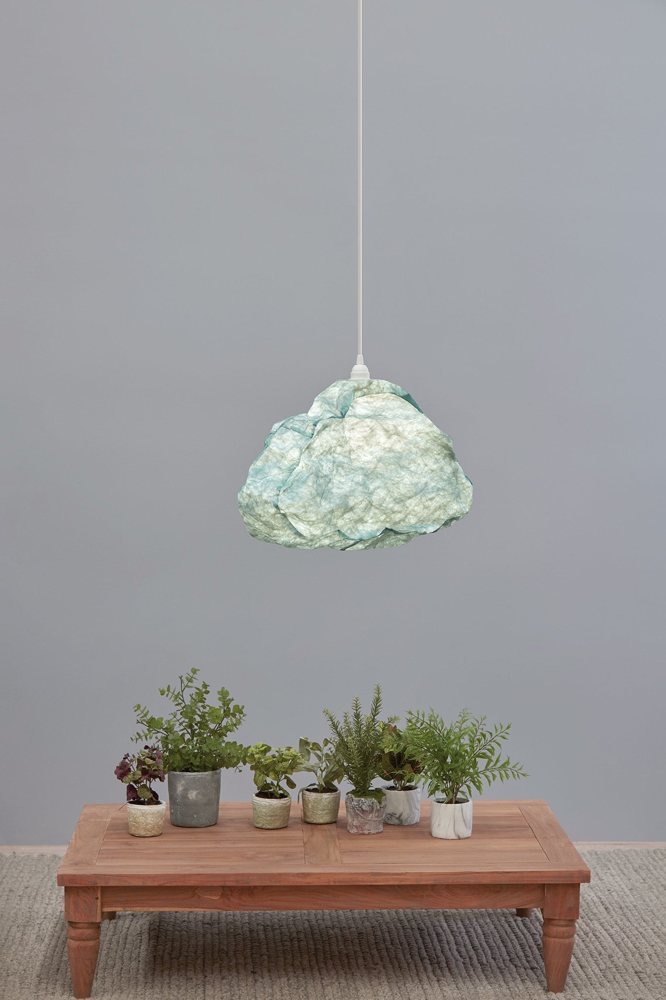 Cumulus - Sky Blue - Free Form Cloud Paper Pendant Light-abc