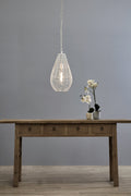 Cray Pot Small - White - Wire Weave Teardrop Pendant Light-abc