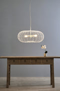 Lobster - White - Wire Weave Ellipse Pendant Light-abc