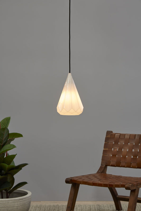 Kimberly Small - Opal White - Small Faceted Glass Teardrop Pendant Light-abc