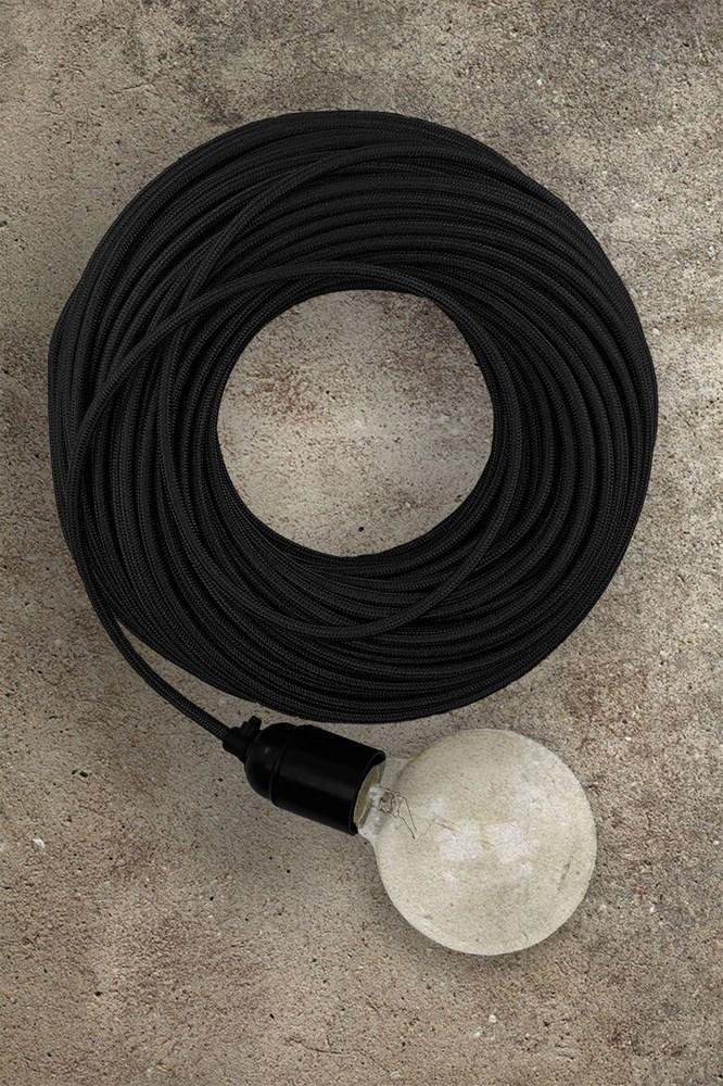Fabric Electrical Cord - Black-abc