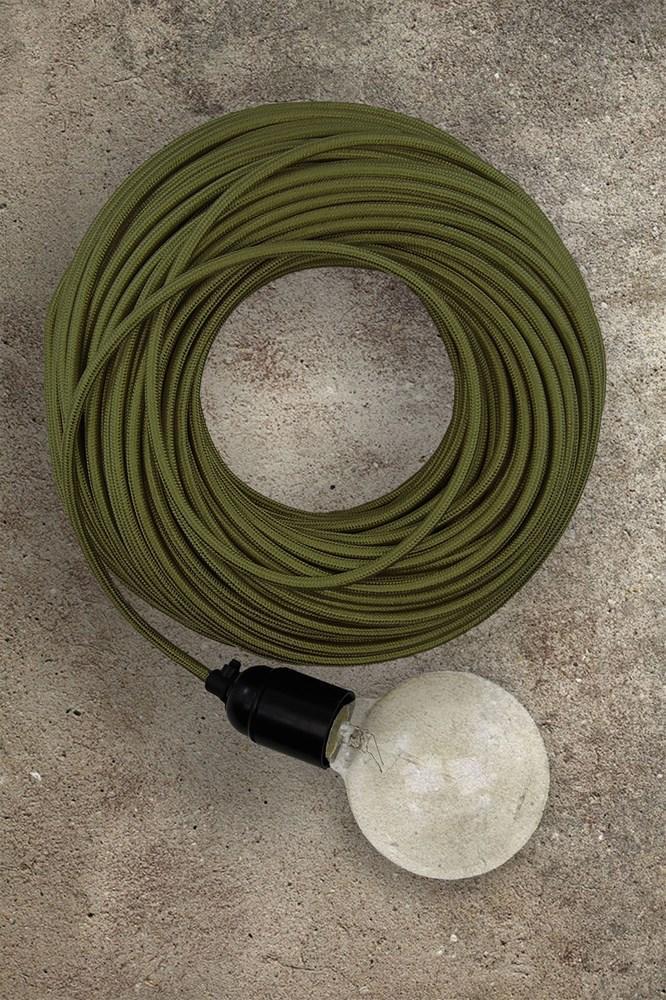 Fabric Electrical Cord - Green-abc