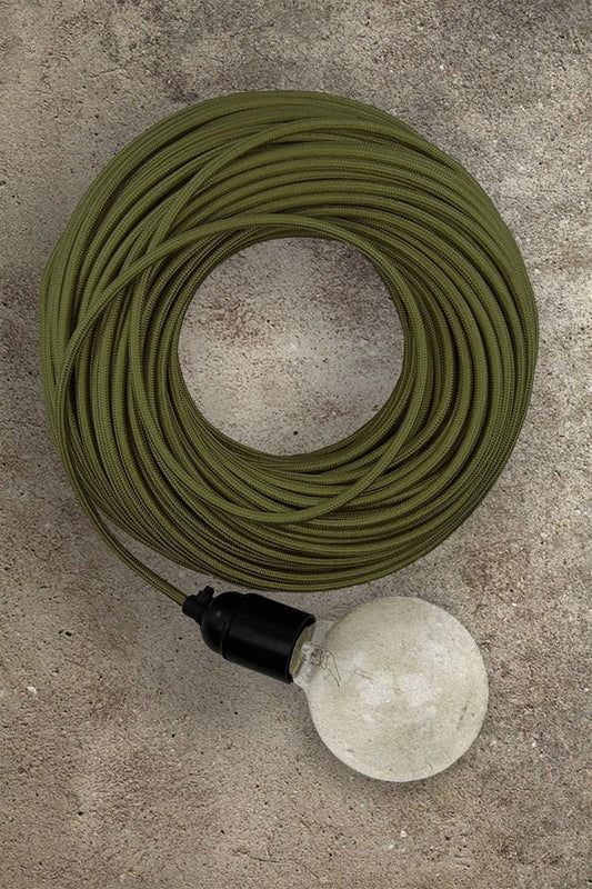 Fabric Electrical Cord - Green-abc