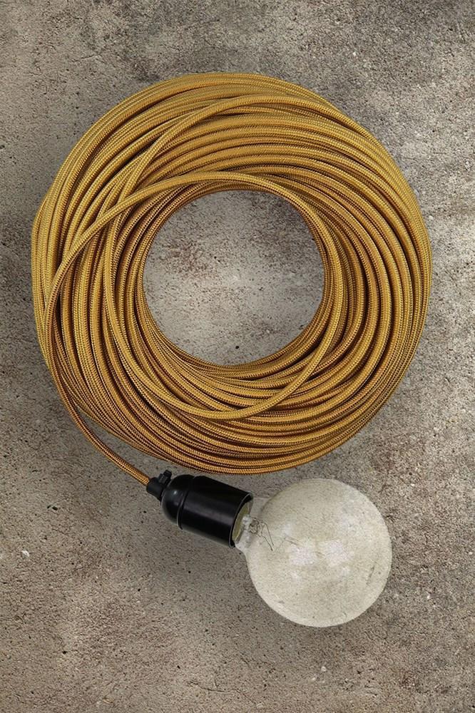 Fabric Electrical Cord - Gold-abc