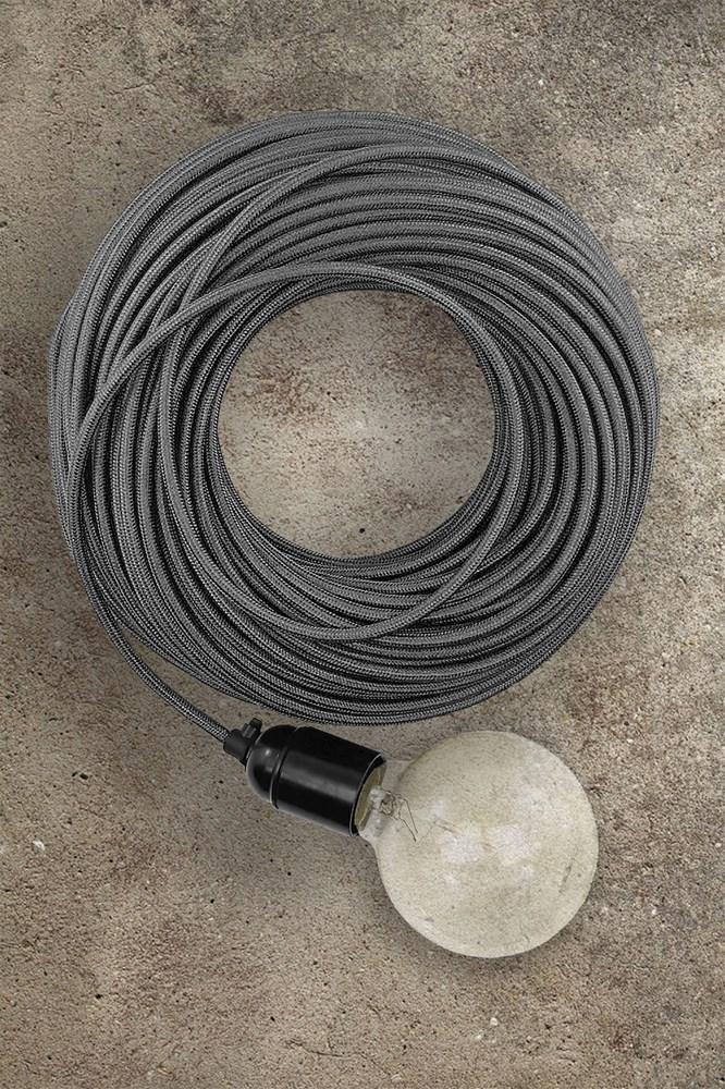 Fabric Electrical Cord - Grey-abc