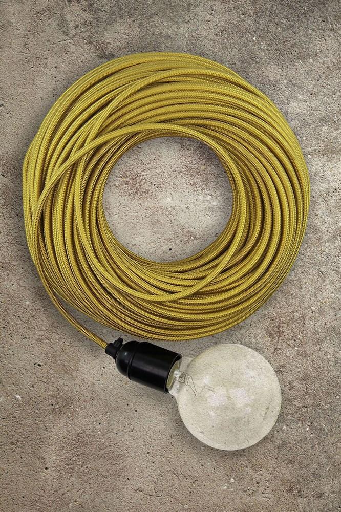 Fabric Electrical Cord - Yellow-abc