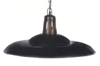 Zetland Large - Old Black - Enamelled Iron Dish Pendant Light-abc