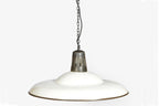 Zetland - Old White - Enamelled Iron Dish Pendant Light-abc