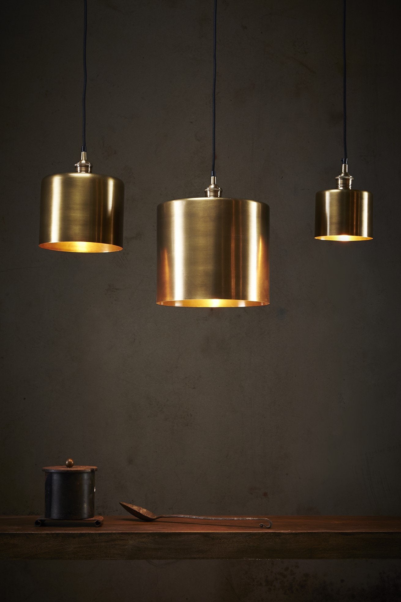 Zurich 2 Large - Antique Brass - Drum Pendant Light-abc