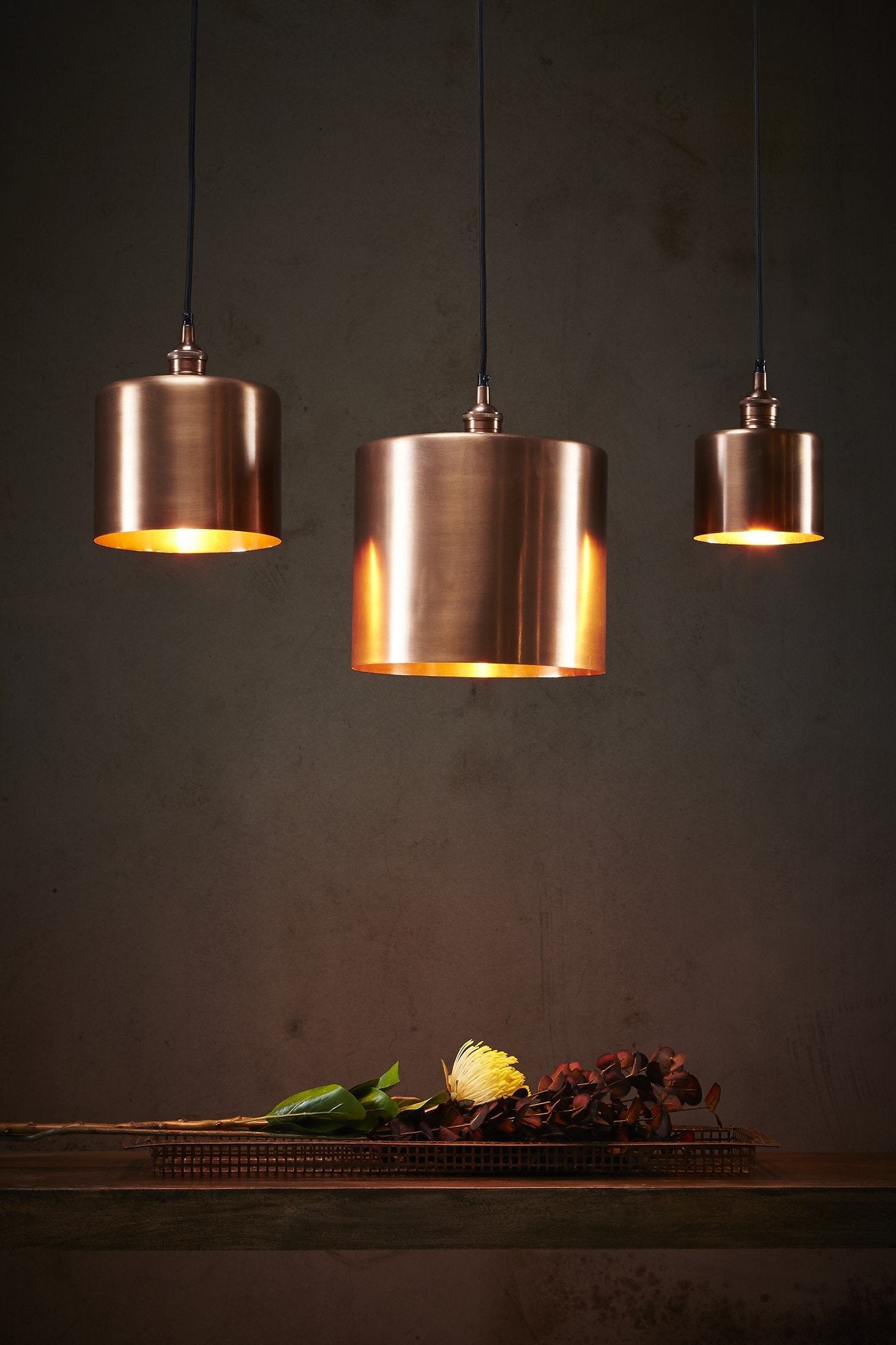 Zurich 2 Large - Antique Copper - Drum Pendant Light-abc