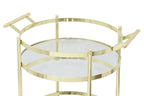 Manhatten Round Stainless Steel and Glass Bar Cart - Gold-abc