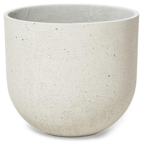 Round Lime Concrete Pot Large - Natural White-abc