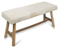 Two Seater Cowhide Bench on Mango Wood Legs-abc