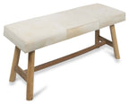 Two Seater Cowhide Bench on Mango Wood Legs-abc