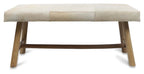 Two Seater Cowhide Bench on Mango Wood Legs-abc