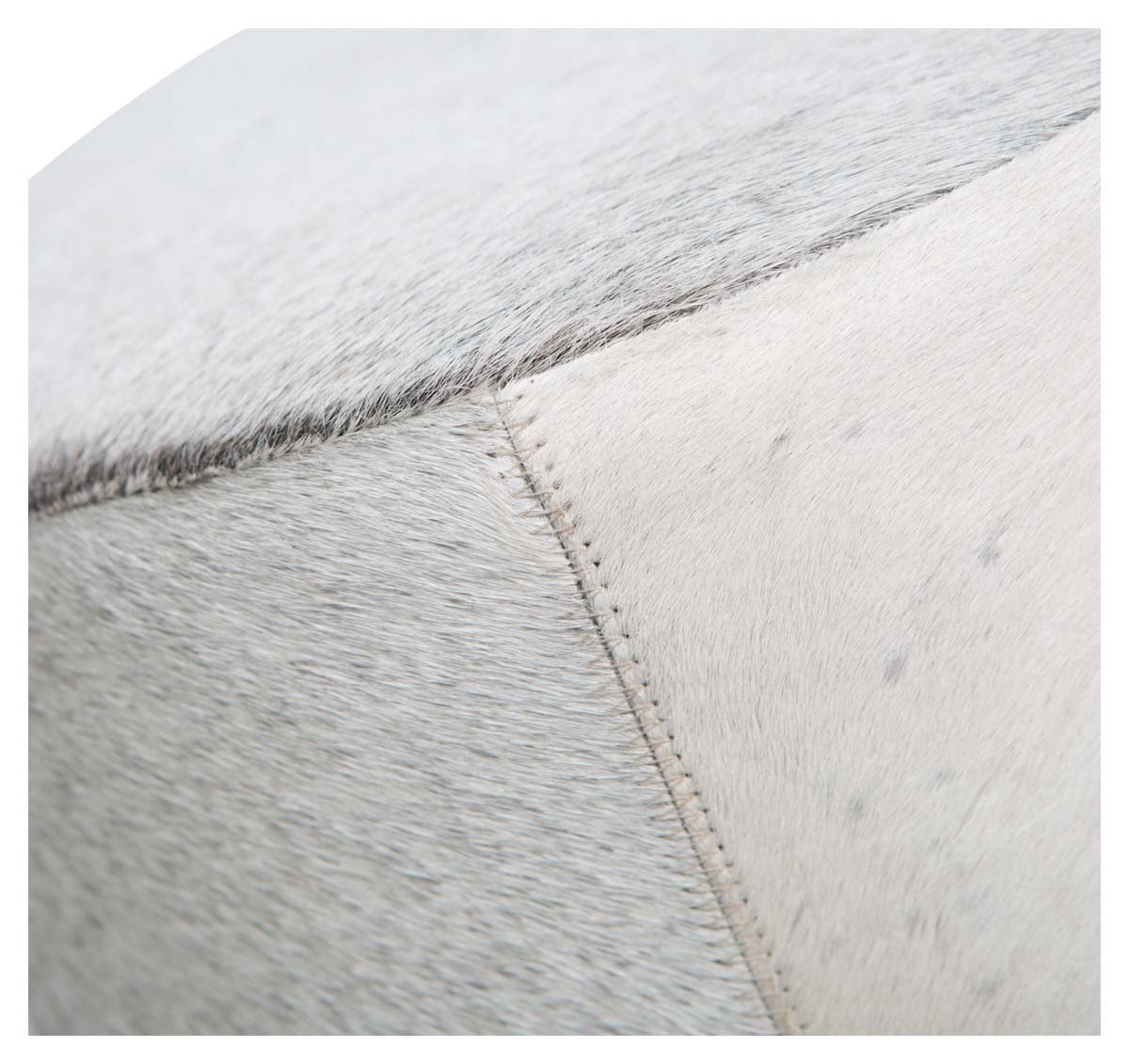 Mushroom Cowhide Stool with Eucalyptus Wood Legs-abc