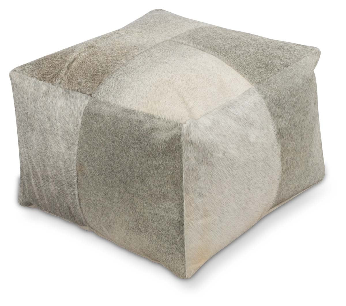 Square Block Cowhide Ottoman-abc