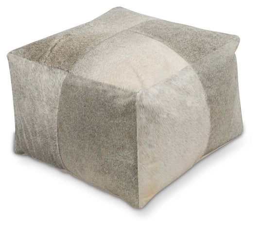 Square Block Cowhide Ottoman-abc