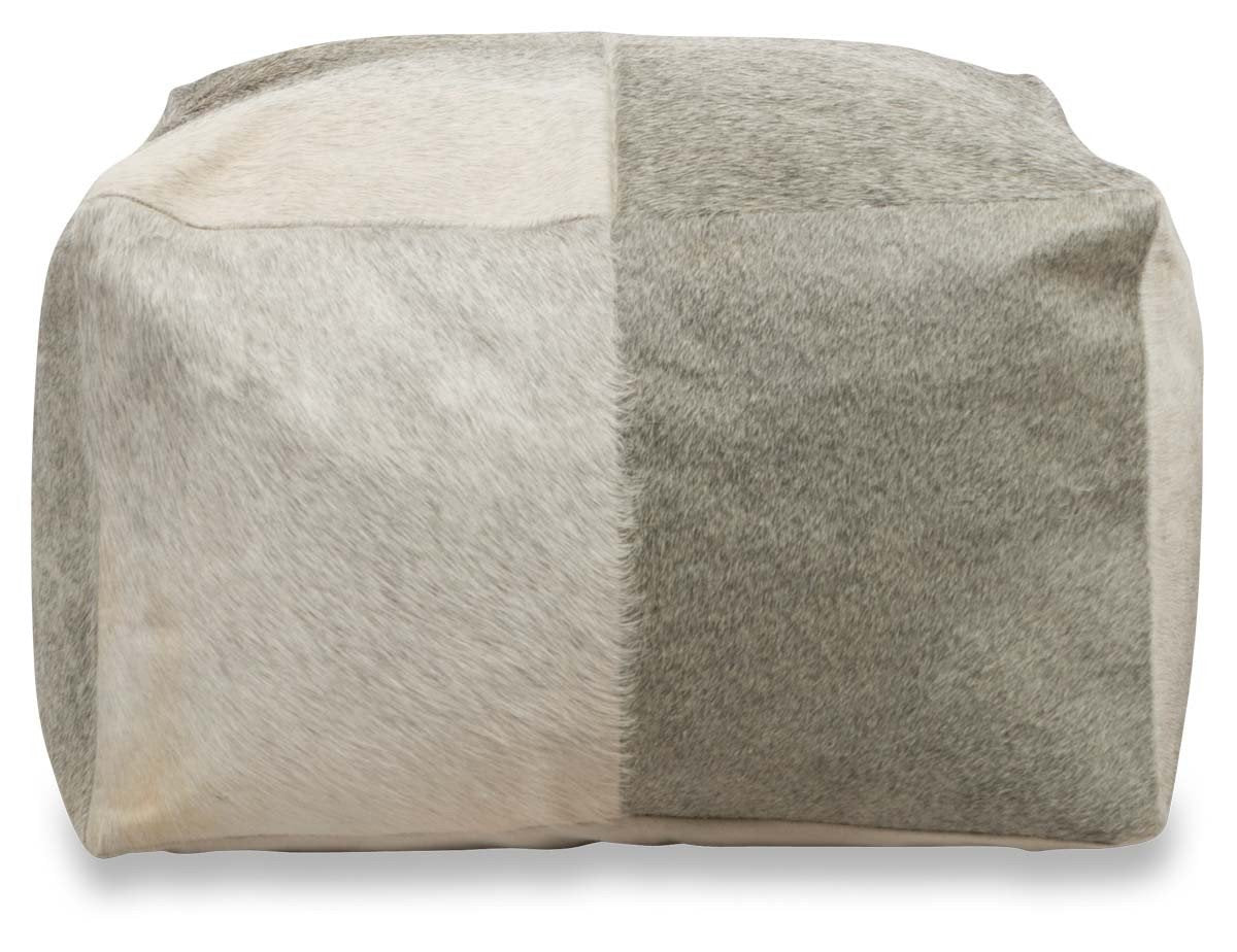 Square Block Cowhide Ottoman-abc