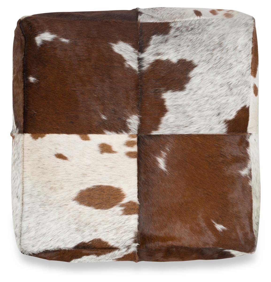 Square Block Cowhide Ottoman-abc