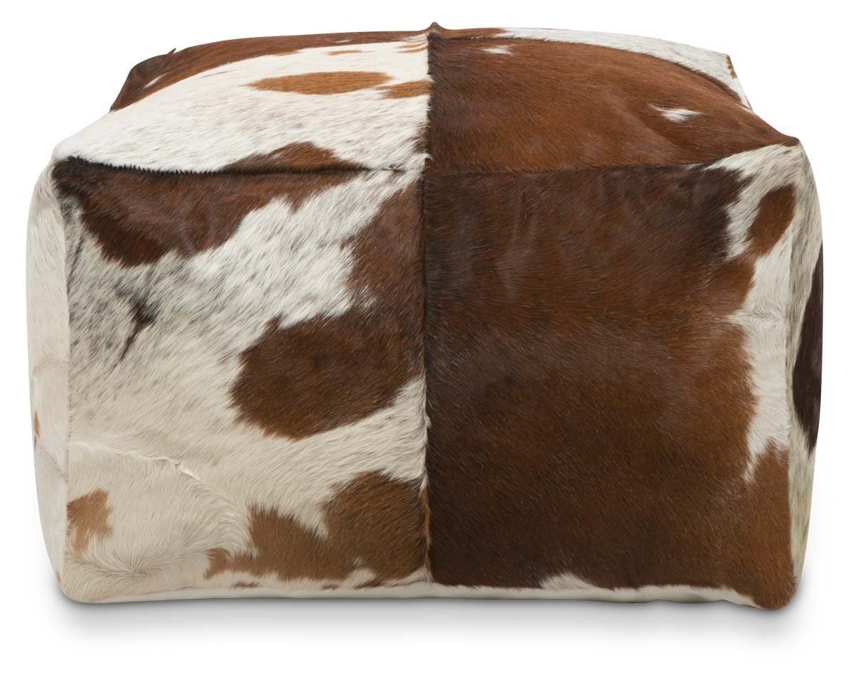Square Block Cowhide Ottoman-abc