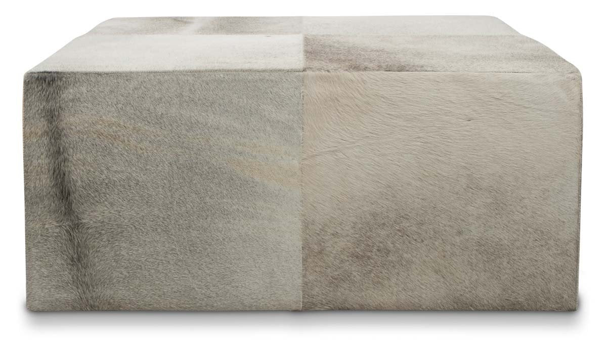 Square Block Cowhide Coffee Table-abc