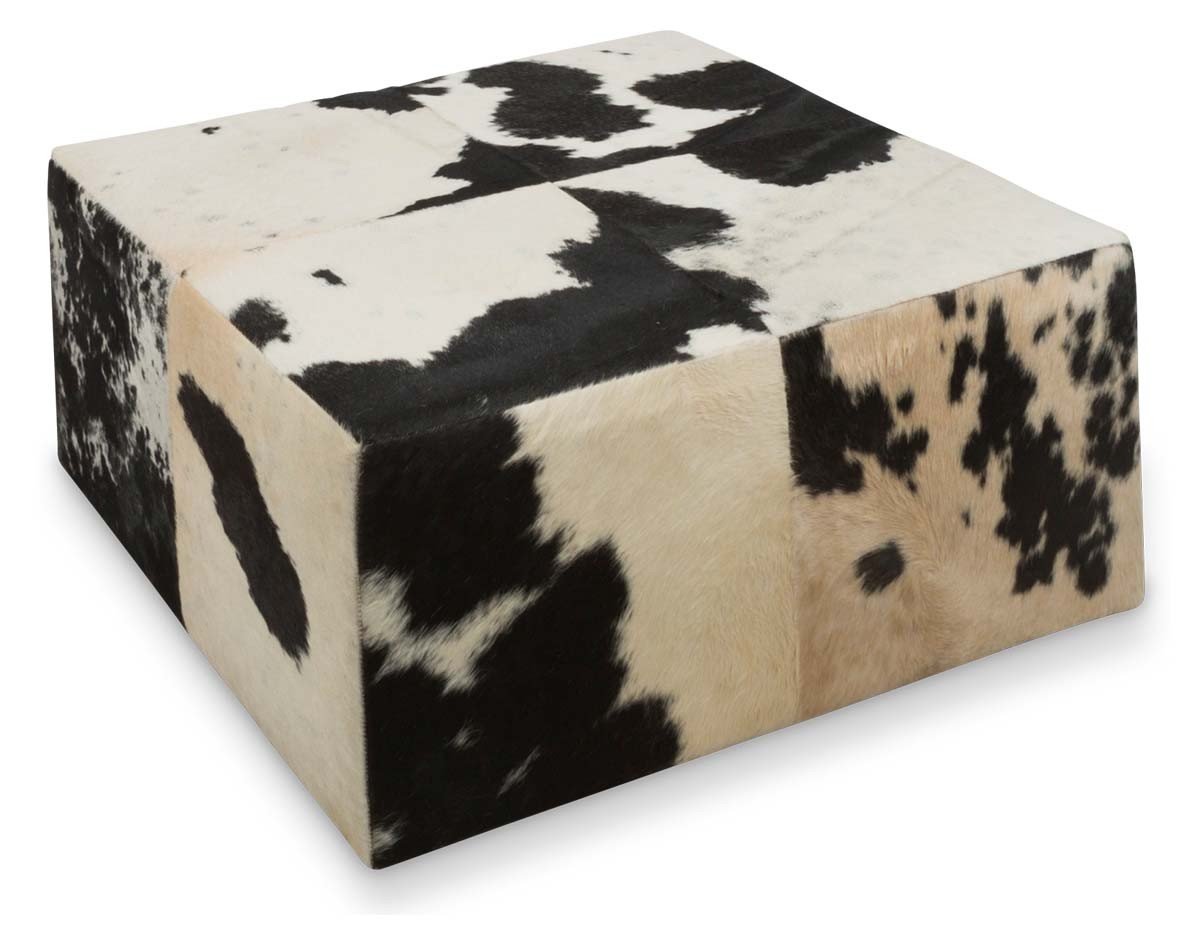 Square Block Cowhide Coffee Table-abc